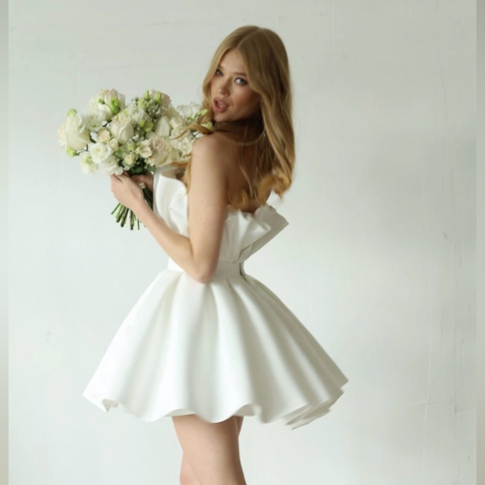 Custom mini wedding dress, reception dress, engagement dress